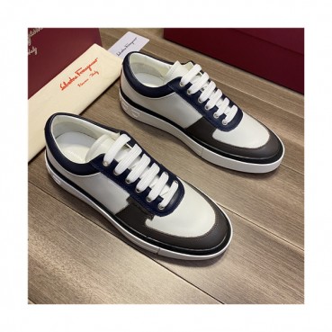 Salvatore Ferragamo 2021 Men's Leather Sneakers - 페라가모 2021 남성용 레더 스니커즈,Size(240
