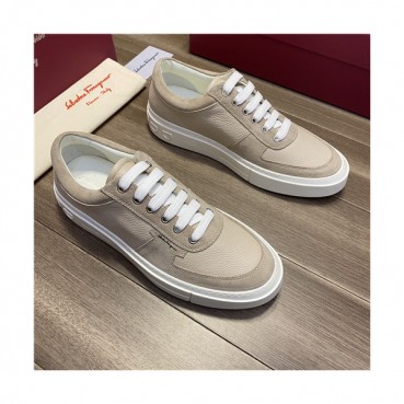 Salvatore Ferragamo 2021 Men's Leather Sneakers - 페라가모 2021 남성용 레더 스니커즈,Size(240