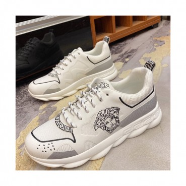 Versace 2021 Men's Leather Sneakers - 베르사체 2021 남성용 레더 스니커즈,Size(240