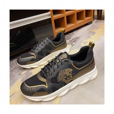 Versace 2021 Men's Leather Sneakers - 베르사체 2021 남성용 레더 스니커즈,Size(240