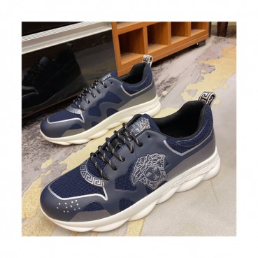 Versace 2021 Men's Leather Sneakers - 베르사체 2021 남성용 레더 스니커즈,Size(240