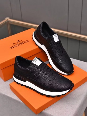 Hermes 2023 Mens Leather Sneakers - 에르메스 2023 남성용 레더 스니커즈,Size(240