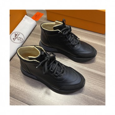 Hermes 2021 Men's Leather Sneakers - 에르메스 2021 남성용 레더 스니커즈,Size(240