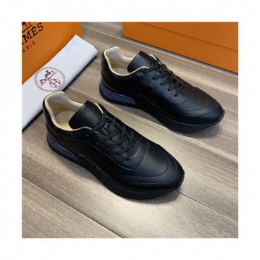 Hermes 2021 Men's Leather Sneakers - 에르메스 2021 남성용 레더 스니커즈,Size(240