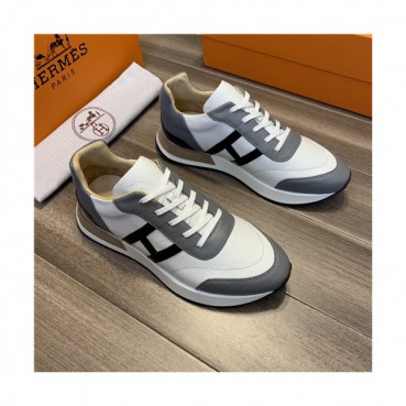 Hermes 2021 Men's Leather Sneakers - 에르메스 2021 남성용 레더 스니커즈,Size(240