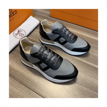 Hermes 2021 Men's Leather Sneakers - 에르메스 2021 남성용 레더 스니커즈,Size(240