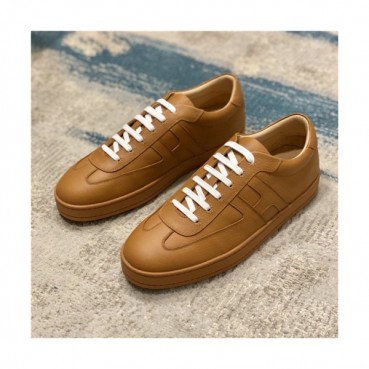 Hermes 2020 Men's Leather Sneakers - 에르메스 2020 남성용 레더 스니커즈,Size(240
