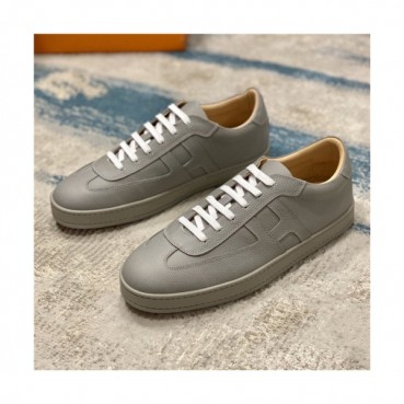 Hermes 2020 Men's Leather Sneakers - 에르메스 2020 남성용 레더 스니커즈,Size(240