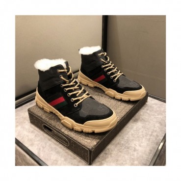 Gucci 2020 Men's Leather Wool Sneakers - 구찌 2020 남성용 레더 울 스니커즈,Size(240