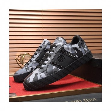 Philipp plein 2019 Mens Leather Sneakers  - 필립플레인 2019 남성용 레더 스니커즈 PPS0167,Size(240 