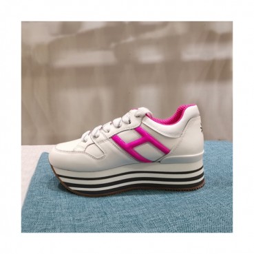 Hogan 2019 Ladies Leather Platform Sneakers - 호간 2019 여성용 레더 플랫폼 스니커즈 HOGS0023,Size(225 