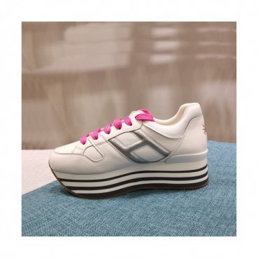 Hogan 2019 Ladies Leather Platform Sneakers - 호간 2019 여성용 레더 플랫폼 스니커즈 HOGS0021,Size(225 
