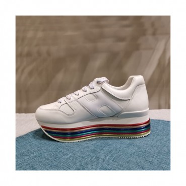 Hogan 2019 Ladies Leather Platform Sneakers - 호간 2019 여성용 레더 플랫폼 스니커즈 HOGS0019,Size(225 
