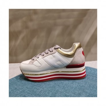Hogan 2019 Ladies Leather Platform Sneakers - 호간 2019 여성용 레더 플랫폼 스니커즈 HOGS0018.Size(225 