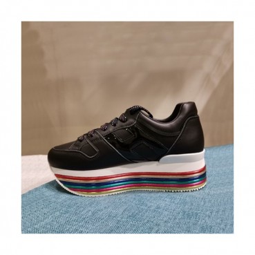Hogan 2019 Ladies Leather Platform Sneakers - 호간 2019 여성용 레더 플랫폼 스니커즈 HOGS0017.Size(225 