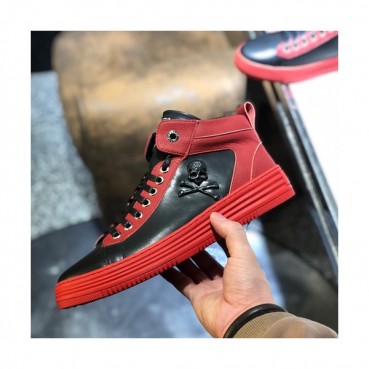 Philipp plein 2019 Mens Leather Sneakers  - 필립플레인 2019 남성용 레더 스니커즈 PPS0158,Size(240 