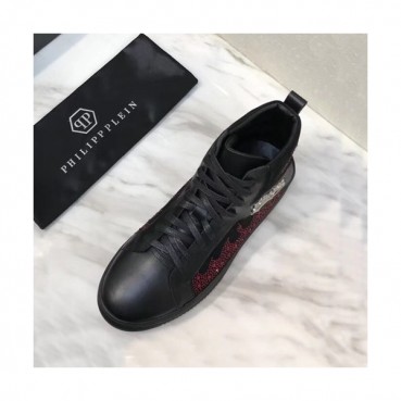 Philipp plein 2019 Mens Leather Sneakers  - 필립플레인 2019 남성용 레더 스니커즈 PPS0156,Size(240 