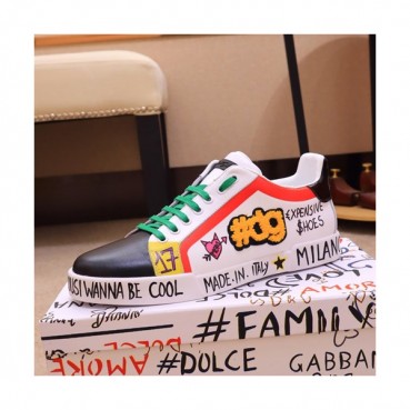 Dolce&Gabbana 2019 Mens Leather Sneakers  - 돌체앤가바나 2019 남성용 레더 스니커즈 DGS0065,Size(240 