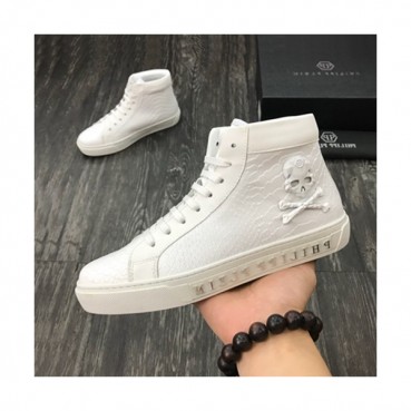 Philipp plein 2019 Mens Leather Sneakers  - 필립플레인 2019 남성용 레더 스니커즈 PPS0079,Size(240 