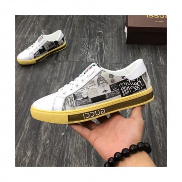 Gucci 2019 Mens Leather Sneakers - 구찌 2019 남성용 레더 스니커즈 GUCS0283,Size(240 