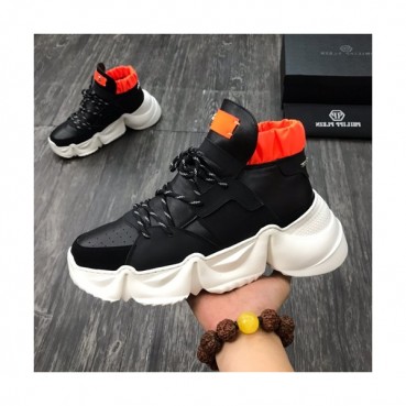 Philipp plein 2019 Mens Leather Sneakers  - 필립플레인 2019 남성용 레더 스니커즈 PPS0063,Size(240 