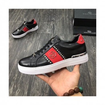 Philipp plein 2019 Mens Leather Sneakers  - 필립플레인 2019 남성용 레더 스니커즈 PPS0062,Size(240 