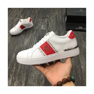 Philipp plein 2019 Mens Leather Sneakers  - 필립플레인 2019 남성용 레더 스니커즈 PPS0061,Size(240 