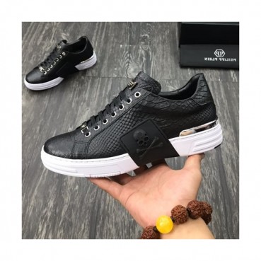 Philipp plein 2019 Mens Leather Sneakers  - 필립플레인 2019 남성용 레더 스니커즈 PPS0047,Size(240 