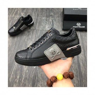 Philipp plein 2019 Mens Leather Sneakers  - 필립플레인 2019 남성용 레더 스니커즈 PPS0046,Size(240 