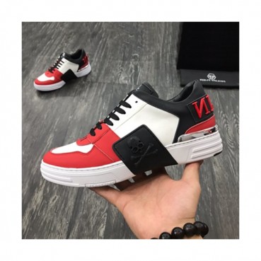 Philipp plein 2019 Mens Leather Sneakers  - 필립플레인 2019 남성용 레더 스니커즈 PPS0043,Size(240 
