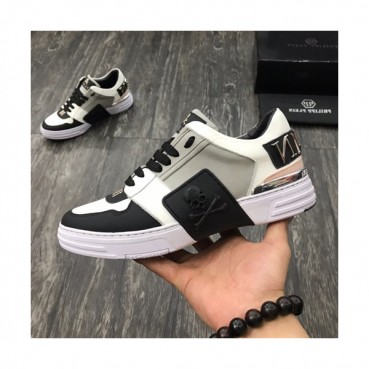 Philipp plein 2019 Mens Leather Sneakers  - 필립플레인 2019 남성용 레더 스니커즈 PPS0042,Size(240 