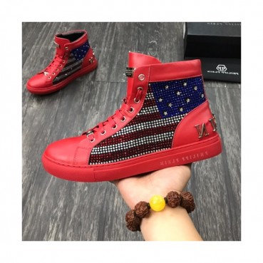 Philipp plein 2019 Mens Leather Sneakers  - 필립플레인 2019 남성용 레더 스니커즈 PPS0039,Size(240 