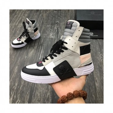 Philipp plein 2019 Mens Leather Sneakers  - 필립플레인 2019 남성용 레더 스니커즈 PPS0021,Size(240 