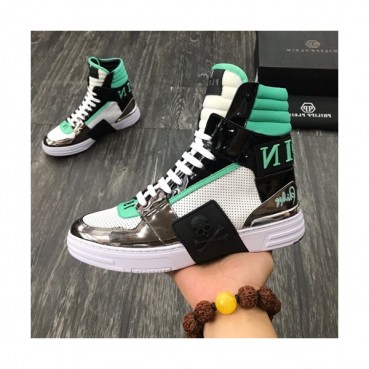 Philipp plein 2019 Mens Leather Sneakers  - 필립플레인 2019 남성용 레더 스니커즈 PPS0019,Size(240 