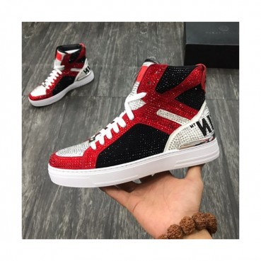 Philipp plein 2019 Mens Leather Sneakers  - 필립플레인 2019 남성용 레더 스니커즈 PPS0012,Size(240 