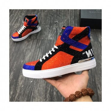 Philipp plein 2019 Mens Leather Sneakers  - 필립플레인 2019 남성용 레더 스니커즈 PPS0008,Size(240 