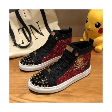 Philipp plein 2019 Mens Leather Sneakers  - 필립플레인 2019 남성용 레더 스니커즈 PPS0002,Size(240 