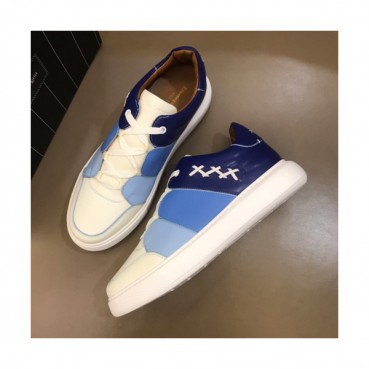 Ermenegildo Zegna  2019 Mens Logo Leather Sneakers - 에르메넬질도 제냐 남성 로고 레더 스니커즈 Zeg0104x.Size(240 