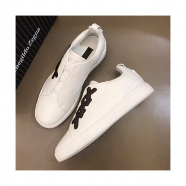 Ermenegildo Zegna  2019 Mens Logo Leather Sneakers - 에르메넬질도 제냐 남성 로고 레더 스니커즈 Zeg0099x.Size(240 