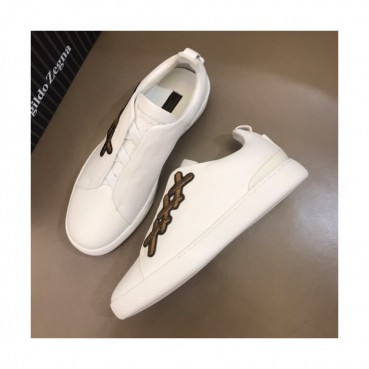 Ermenegildo Zegna  2019 Mens Logo Leather Sneakers - 에르메넬질도 제냐 남성 로고 레더 스니커즈 Zeg0098x.Size(240 