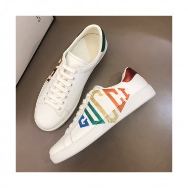 Gucci 2019 Mm/Wm Glitter Logo Leather Sneakers - 구찌 남자 글리터 로고 스니커즈 Guc01226x.Size(225 