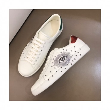 Gucci 2019 Mm/Wm Signature Eyes Logo Leather Sneakers - 구찌 남자 시그니처 아이즈 로고 스니커즈 Guc01221x.Size(225 