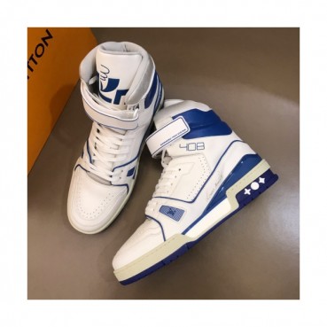 Louis vuitton 2019 Mens Virgin Abloh High-top Leather Sneakers 