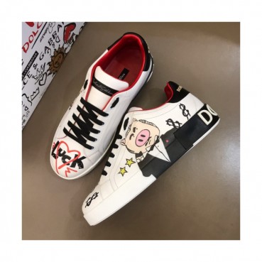 [커스텀급]Dolce&Gabbana 2019 Mens Graffity Pearl Leather Sneakers - 돌체앤가바나 2019 남성 그래피티 진주 레더 스니커즈 Dol01x.Size(240 