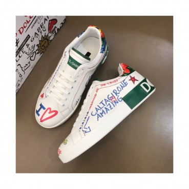 [커스텀급]Dolce&Gabbana 2019 Mens Graffity Leather Sneakers - 돌체앤가바나 2019 남성 그래피티 레더 스니커즈 Dol0220x.Size(240 
