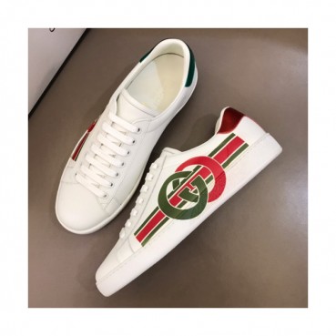 Gucci 2019 Mens GG Logo Leather Sneakers - 구찌 남성 GG로고 레더 스니커즈 Guc01166x.Size(240 