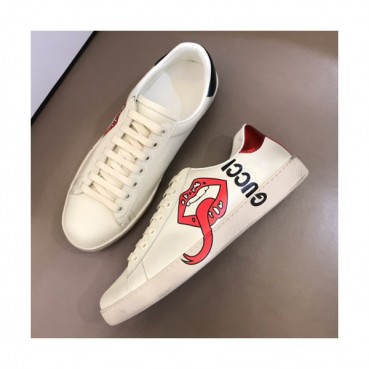 Gucci 2019 Mens Lips Printing Leather Sneakers - 구찌 남성 립 프린팅 레더 스니커즈 Guc01161x.Size(240 