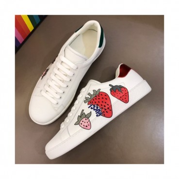 Gucci 2019 Couple Strawberry Printing Leather Sneakers - 구찌 커플 딸기 프린팅 레더 스니커즈 Guc01089x.Size(225 