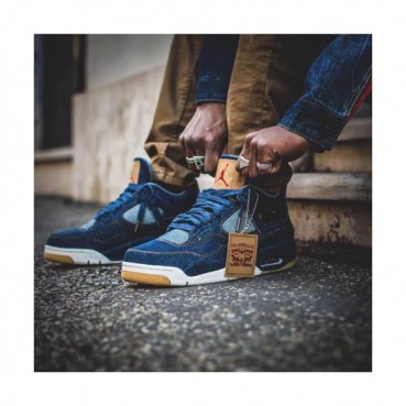 Air Jordan x Levi's Mens Denim/AJ4 Sneakers - 에어조던 x 리 남성 데님 스니커즈 Air0015x.Size (250 