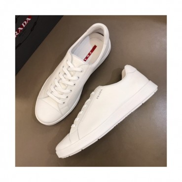 [미니멀]Prada 2019 Mens Business Cajual Logo Leather Sneakers - 프라다 남성 비지니스 캐쥬얼 레더 스니커즈 Pra0568x.Size(240 